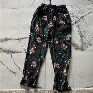 Black Pajama Pants with sloth print